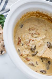 Slow Cooker Creamy Italian Chicken - Half-Scratched