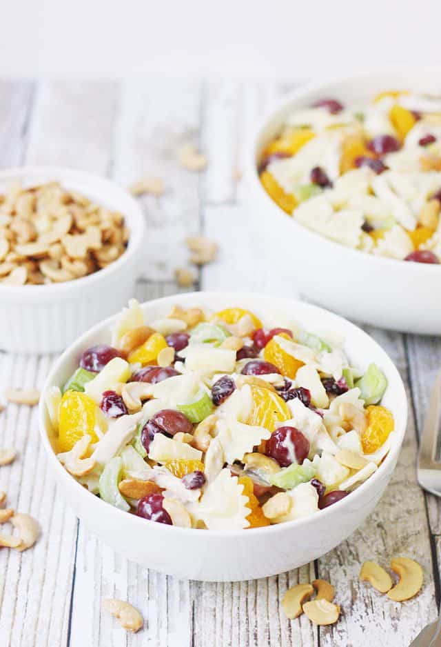 Heavenly Chicken Bow Tie Pasta Salad with Grapes and Cashews Recipe