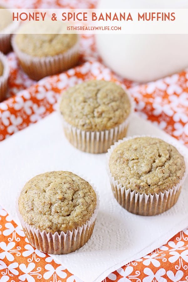 Healthy Honey & Spice Banana Muffins HalfScratched