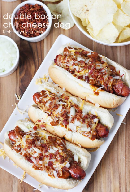 Double Bacon Chili Cheese Dogs | Half-Scratched