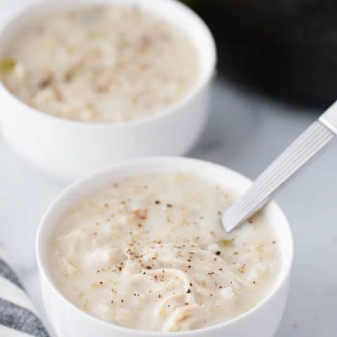 Creamy Chicken & Rice Soup - Half-scratched