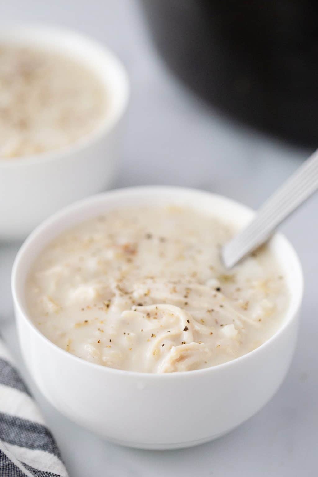 Creamy Chicken & Rice Soup - Half-Scratched