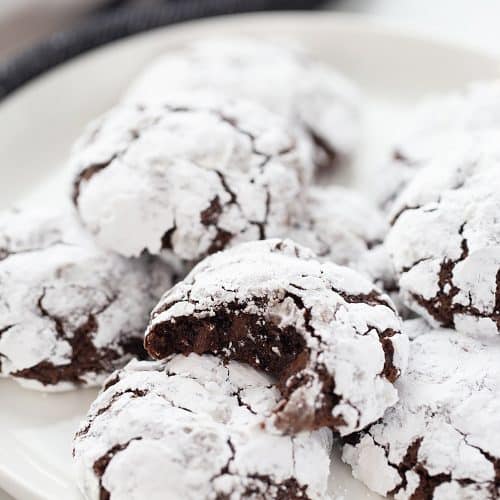 Double Chocolate Crinkle Cookies - Half-Scratched