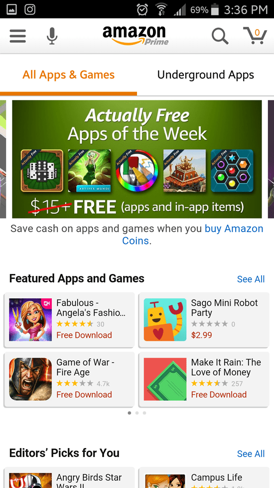 Amazon underground app for iphone