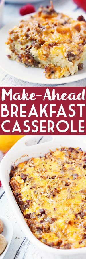 Easy Make Ahead Breakfast Casserole - Half-scratched