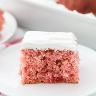 Easy Cherry Cake with Whipped Topping - Half-Scratched