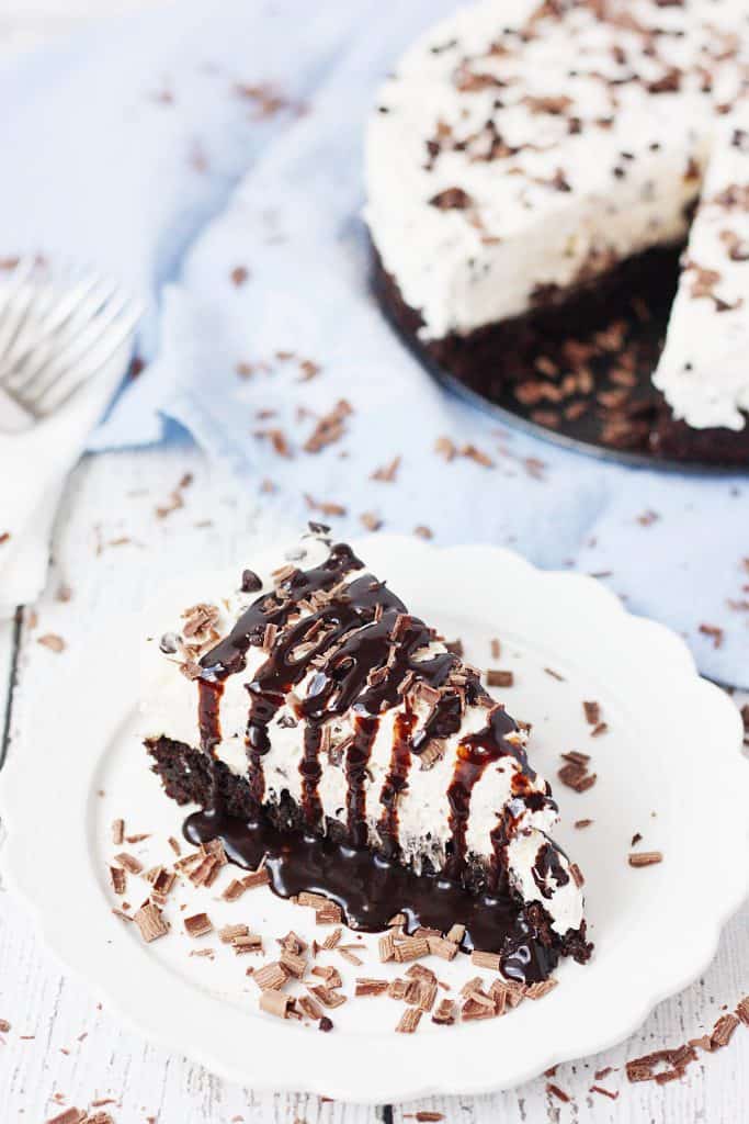 Easy Chocolate Chip Brownie Cheesecake - Half-Scratched