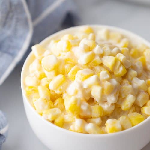 Easy Slow Cooker Creamed Corn - Half-Scratched