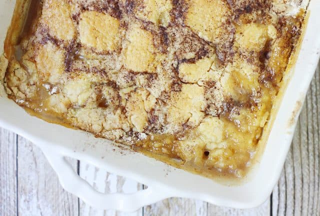 Easy Peach Cobbler Dump Cake - Half-Scratched