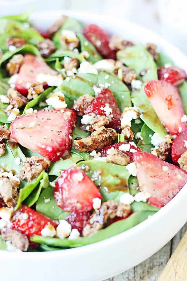 Strawberry Spinach Salad with Balsamic Poppy Seed Dressing