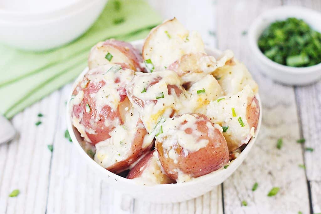 Easy And Delicious Crock Pot Ranch Potatoes Half Scratched 