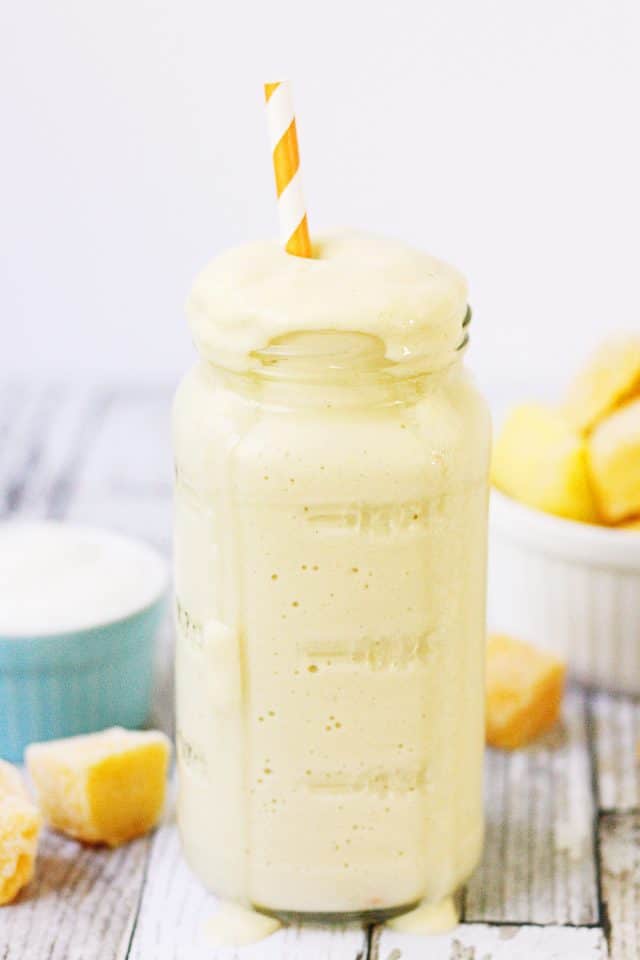 Easy & Delicious Mango Protein Smoothie - Half-Scratched