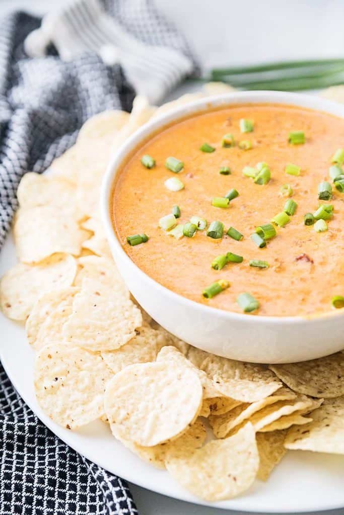 Easy Chorizo Cheese Dip - Half-Scratched