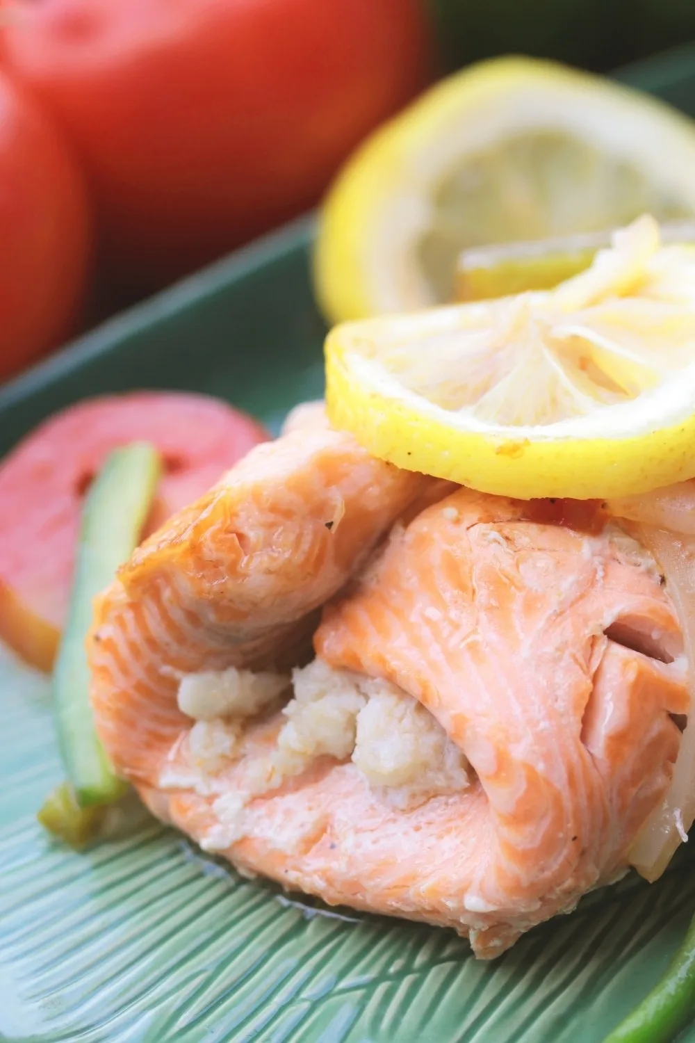 Stuffed Salmon close-up view