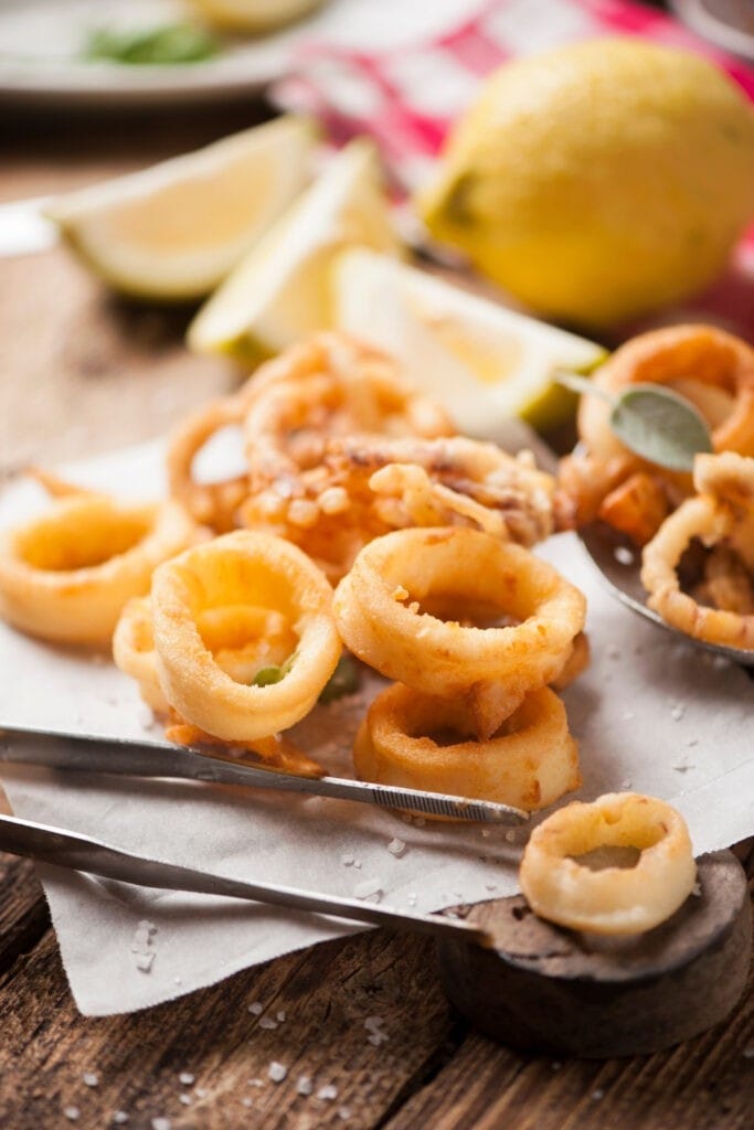 Frozen Calamari Rings close-up