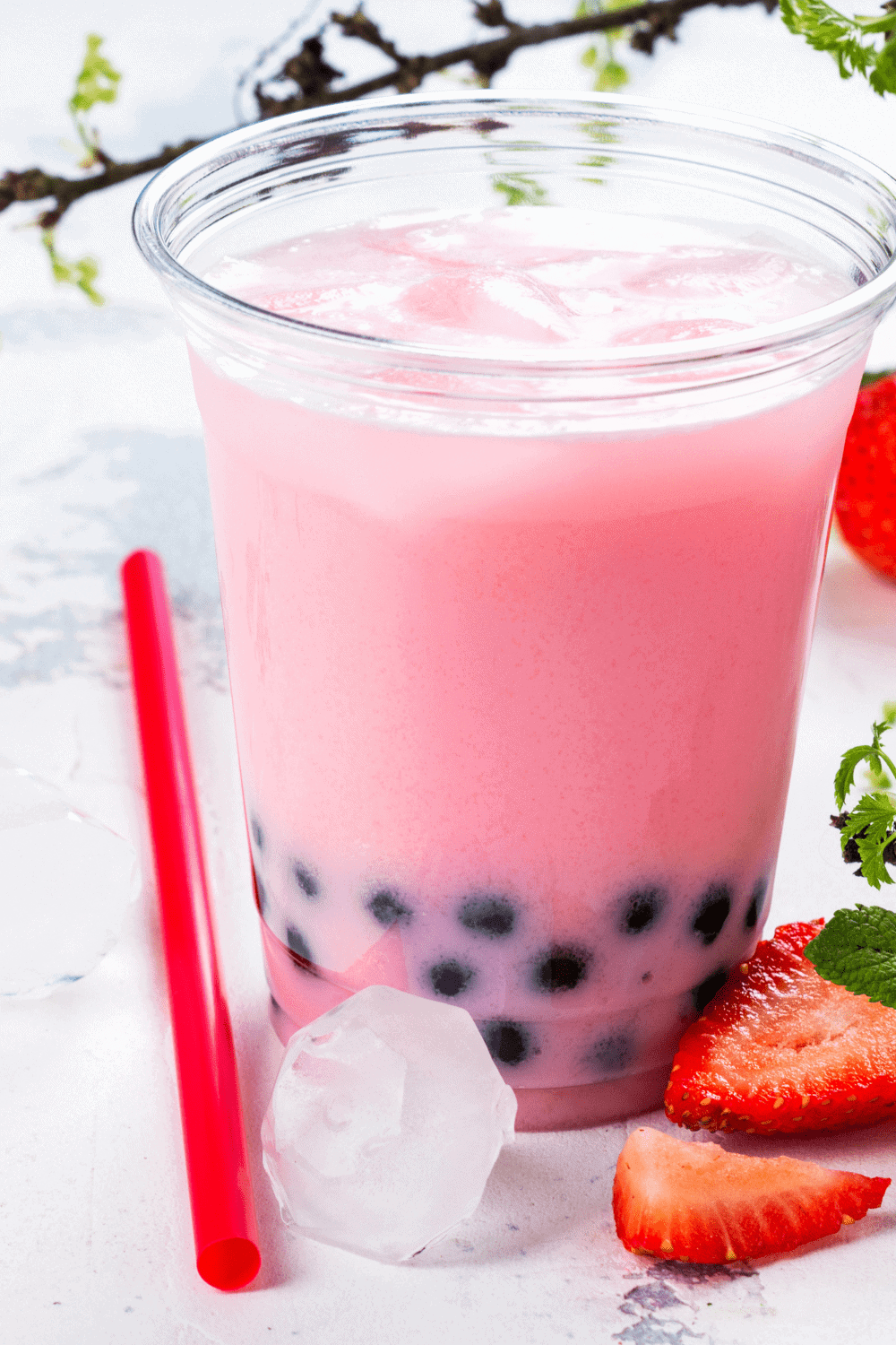 Strawberry Boba Milk tea