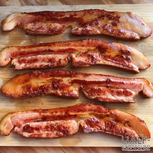 How Long To Bake Bacon At 350 F Half Scratched   Thick Bacon Oven 595x595 