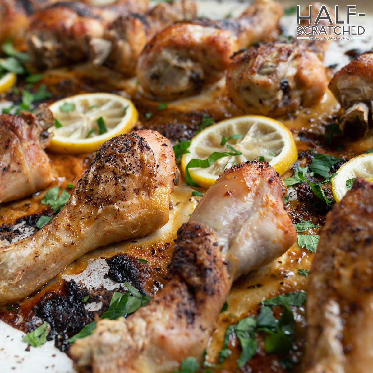 Roasted chicken drumsticks