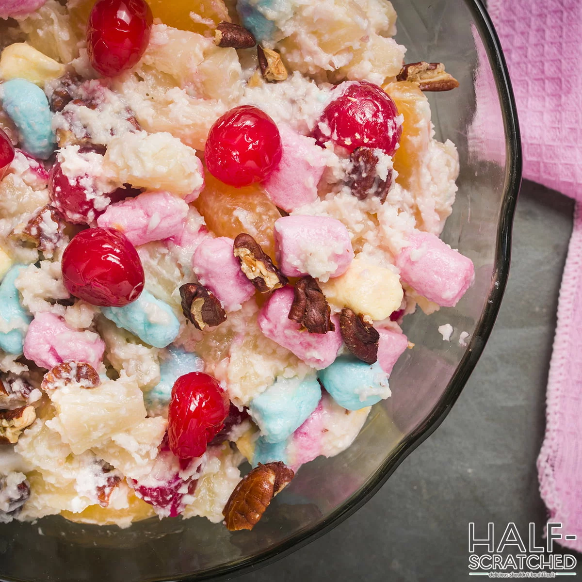 Ambrosia salad top view