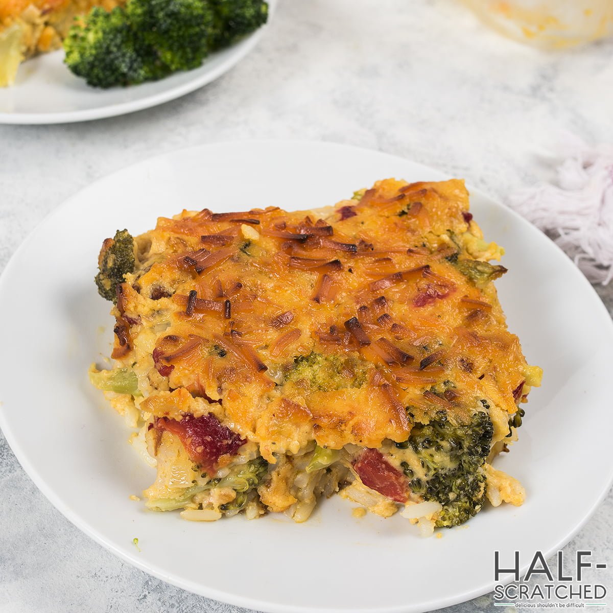 Broccoli Rice Casserole in plate