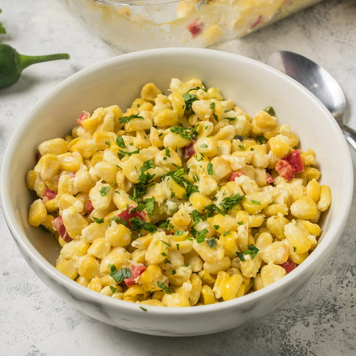 Pioneer Woman's  casserole in a white bowl 