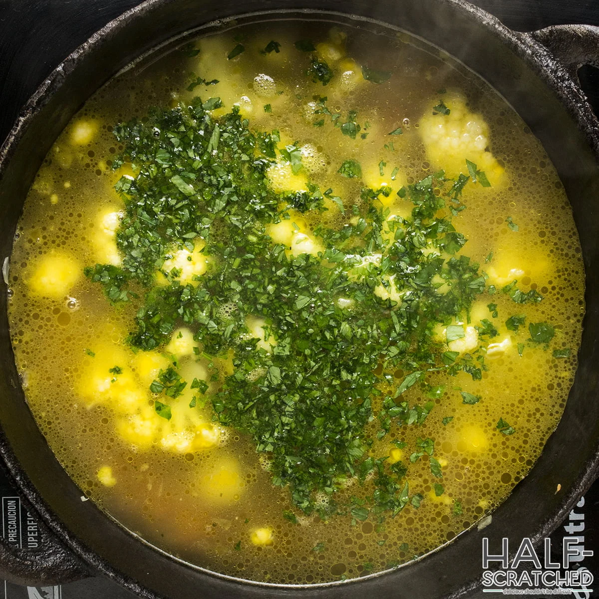 Cooking cauliflower soup