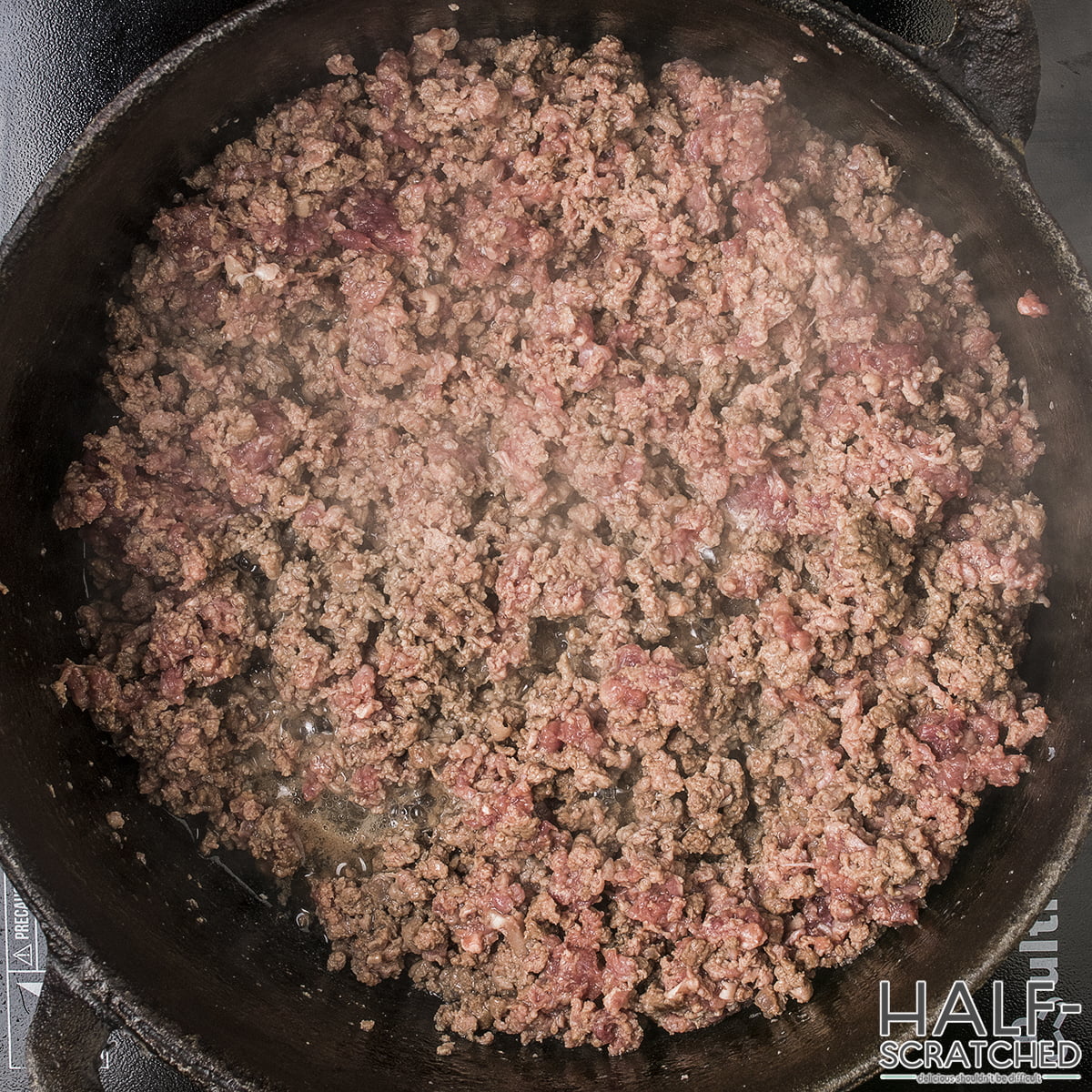 Ground Beef Cooking in Skillet