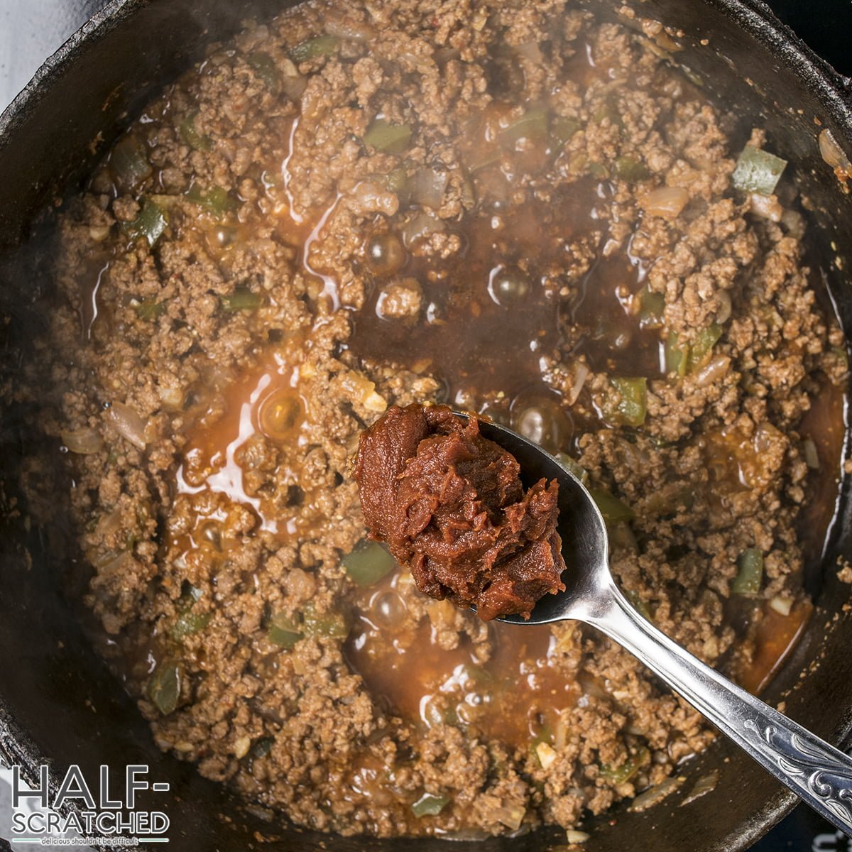 Adding Tomato Paste to Sloppy Joe Mixture